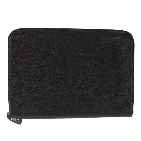 CHANEL Document Case Caviar Skin Brown CC Auth bs20232 - Picture 1 of 16